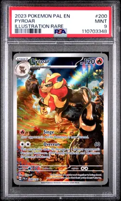 2023 POKEMON PAL EN-PALDEA EVOLVED ILLUSTRATION RARE #200 PYROAR PSA 9 - Image 1