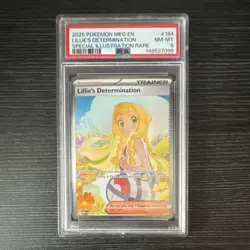 Pokemon Lillie's Determination 184 Me01 Illustration Rare Holo PSA 8 2025 - Image 1