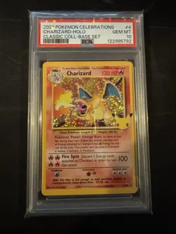 2021 Pokemon Celebrations Charizard Holo PSA 10 Classic Collection Base #4/102 - Image 1