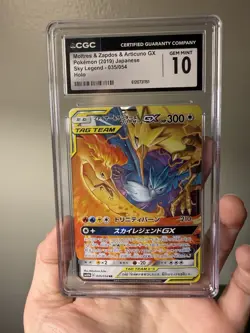Pokemon Tag Team Sky Legends Articuno Moltres Zapados 035/054 CGC 10 Gem Mint - Image 1