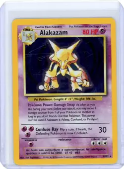 1999 Pokemon Base Set 1/102 ALAKAZAM Holo (READ) - Image 1