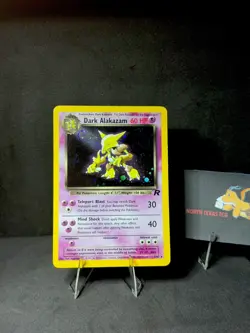 Pokemon Dark Alakazam TCG 1/82 Unlimited Holo LP SWIRL 🌀 - Image 1