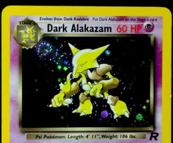 Pokemon Dark Alakazam TCG 1/82 Unlimited Holo LP SWIRL 🌀 - Image 2