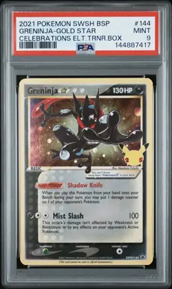 GRENINJA - GOLD STAR SWSH BLACK STAR PROMO #144 2021 POKEMON TCG MINT PSA 9 - Image 1