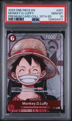 2023 ONE PIECE PREMIUM BANDAI COLL 25TH EDITION MONKEY D. LUFFY PSA 10 - Image 1