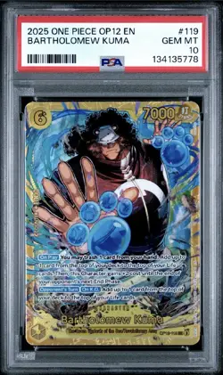 2025 One Piece OP12-Legacy Of The Master Bartholomew Kuma #119 PSA 10 English - Image 1