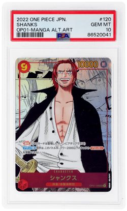 2022 One Piece Romance Dawn Japanese Shanks Manga Alternate Art PSA 10 - Image 1