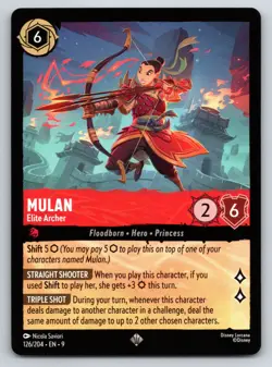 Disney Lorcana Mulan - Elite Archer Fabled Super Rare #126/204 NM - Image 1