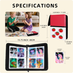 Collectible Trading Card Albums,4 Pocket Card Binder, 400 Double Sided Pocket,Pu - Image 2