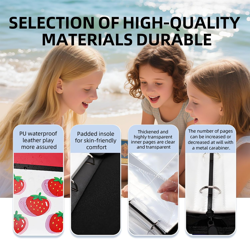 Collectible Trading Card Albums,4 Pocket Card Binder, 400 Double Sided Pocket,Pu - Image 4