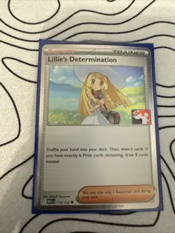 Lillie's Determination Holo Pokemon Prize Pack Series 8 Promo Pokemon Card NM/LP - Image 3