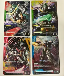 Gundam Card Game Alt Art Lot - 2 Parallel Rare R+, 2 Legend Rare LR - Image 1