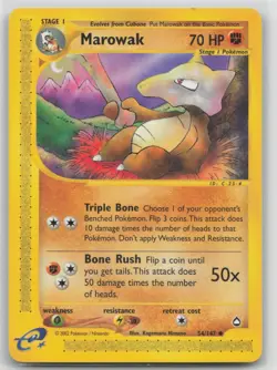Pokemon Card Marowak Uncommon Aquapolis 054/147 - Image 1