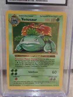 CGC 9 Shadowless Venusaur 1999 Base Set 15/102 Holo Pokemon Card WOTC Mint - Image 4