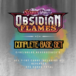 Pokemon Obsidian Flames Complete Base Set w/ Reverse Holos - 373 Cards - Image 1