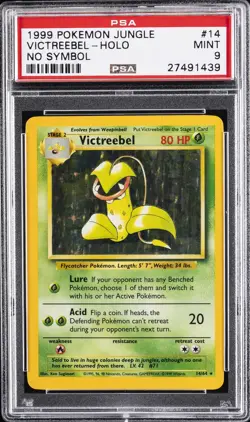 1999 POKEMON JUNGLE NO SYMBOL #14 VICTREEBEL-HOLO PSA 9 - Image 1