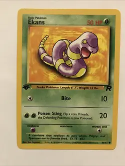 Pokemon TCG Team Rocket Ekans 1st Edition 56/82 Card - Image 1