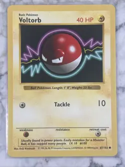 Voltorb 67/102 Common Base Set Pokemon Shadowless LP - Image 1