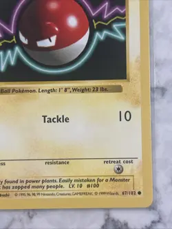 Voltorb 67/102 Common Base Set Pokemon Shadowless LP - Image 4