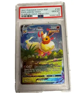 2021 POKEMON SWSH PREMIUM COLLECTION PROMO #180 FULL ART/FLAREON VMAX PSA 10 - Image 1
