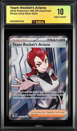 2025 Pokemon DRI EN-Destined Rivals: #224 Team Rocket's Ariana MBA 10 GEM MINT - Image 1