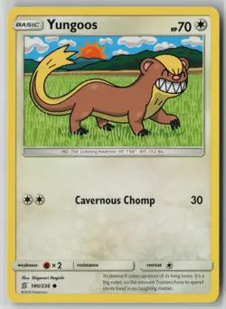 Yungoos 180/236 Pokemon Unified Minds Common Lightly Played (LP) 3 - Image 1