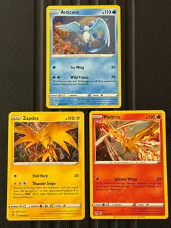Articuno 036/195 Moltres 021/172 Zapdos 048/185 All Cosmos Holo Pokemon Cards NM - Image 1