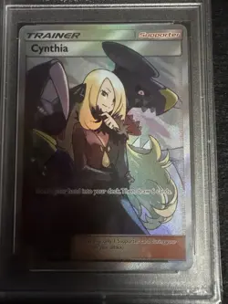 PSA 9 - FULL ART/CYNTHIA - 2019 POKEMON SUN & MOON HIDDEN FATES #SV82 - Image 2