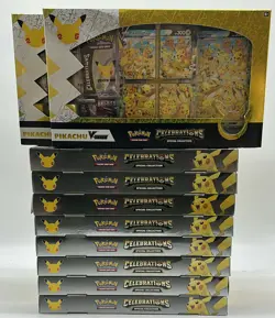 Lot of (10) Pokemon TCG Celebrations Pikachu V-Union Collection Box Sealed 25th - Image 1