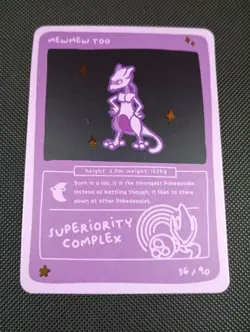 Mewmew Too (Mewtwo) 36/90 - Pokedoodles Set 1 Fan Art - Pokemon - Image 1