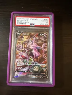 2021 Pokemon JPN SWSH Espeon V Alt Art Eevee Heroes 081/069 PSA 10 - Image 1