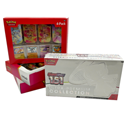 Pokemon TCG 151 MEW EN (1) UPC + (3) Costco 5-Pack Mini Tin Boxes SEALED - Image 1