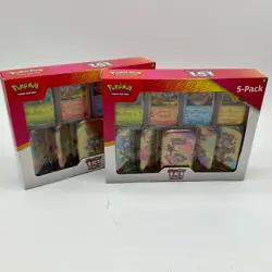 Pokemon TCG 151 MEW EN (1) UPC + (3) Costco 5-Pack Mini Tin Boxes SEALED - Image 4