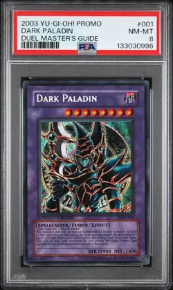 2003 YU-GI-OH! PROMO DUEL MASTER'S GUIDE #001 DARK PALADIN PSA 8 - Image 1