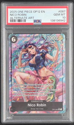 One Piece OP12-087 SR Alt Art Nico Robin PSA10 English - Image 1