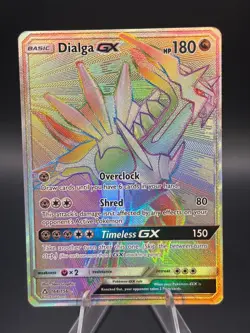 Dialga GX 164/156 Ultra Prism S&M Holo Rainbow Secret Rare Pokemon TCG Card - Image 1