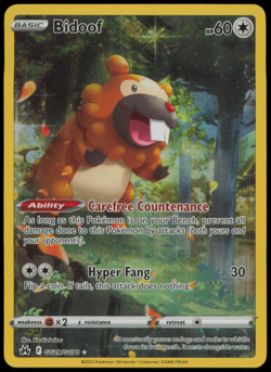 2023 Pokemon Crown Zenith Galarian Gallery Bidoof - GG29/GG70 - Holo Card NM - Image 1