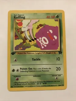 Pokemon TCG Team Rocket Koffing 1st Edition 58/82 Card - Image 1