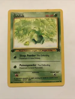 Pokemon TCG Oddish 63/82 Team Rocket Regular 1st Edition Card - Image 1