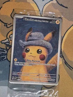 Pokemon Pikachu with Grey Felt Hat Van Gogh Museum Promo Card Sealed NM/MINT - Image 1