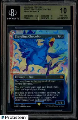 2025 MTG Final Fantasy EN #0551c Traveling Chocobo Neon Ink Blue Foil BGS 10 - Image 1