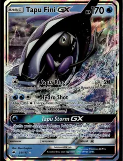 Tapu Fini GX Ultra Rare SM Burning Shadows 39/147 Water Holofoil Pokemon Card - Image 1