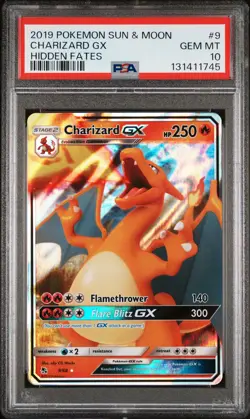 2019 POKEMON SUN & MOON HIDDEN FATES #9 CHARIZARD GX PSA 10 - Image 1