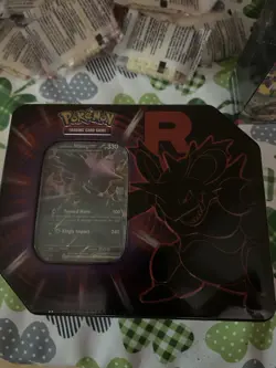 Destined Rivals Team Rocket Tin (Nidoking ex) - Sealed New - Pokemon TCG - Image 2