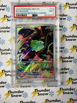 Bulbasaur #133 Enhanced Box Topper 2025 Pokemon Mega Evolutions PSA 9 143100311 - Image 1