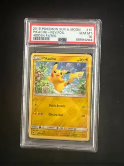 PSA 10 Pikachu [Reverse Holo] #19 Pokemon Hidden Fates - Image 1