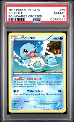 2012 POKEMON B&W BOUNDARIES CROSSED #29 SQUIRTLE PSA 8 - Image 1