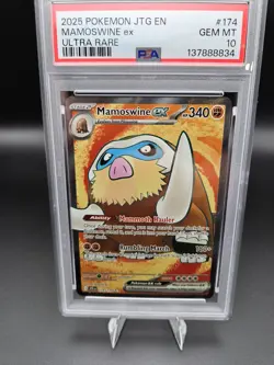 2025 POKEMON JTG EN-JOURNEY TOGETHER 174 MAMOSWINE EX ULTRA RARE PSA 10 Gem 💎 - Image 1