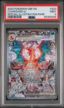 2023 POKEMON OBSIDIAN FLAMES SPECIAL ILLUSTRATION RARE #223 CHARIZARD EX PSA 9 - Image 1