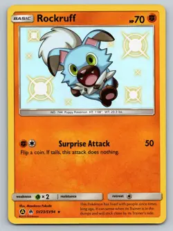 Pokemon Rockruff - SV23/SV94 - Shiny Holo Rare NM-Mint Hidden Fates - Image 1